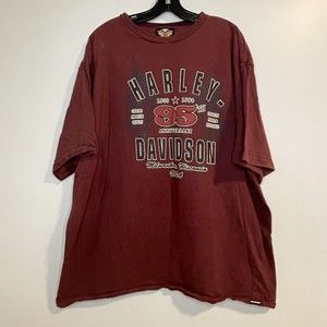 Harley Davidson Vintage 3XL  T-Shirt Maroon 95th Anniversary 1998